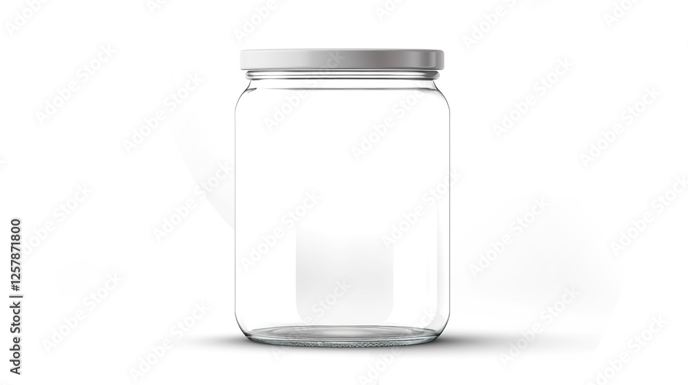 A Simple Empty Jar A clean, transparent jar stands ready, its sleek design catching the light, symbolizing potential and the beginning of something new