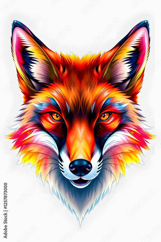 Naklejka premium red fox head