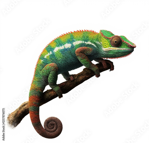 chameleon on a white background