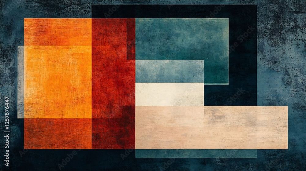 Abstract Geometric Art Warm Hues Overlapping Shapes Textured Background. AI Generated Abstract Geometric Art Warm Hues Overlapping Shapes Textured Background. AI Generated