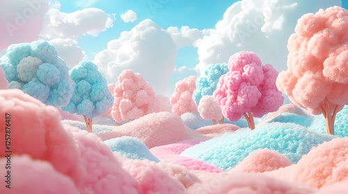 A cotton candy fairy tale world