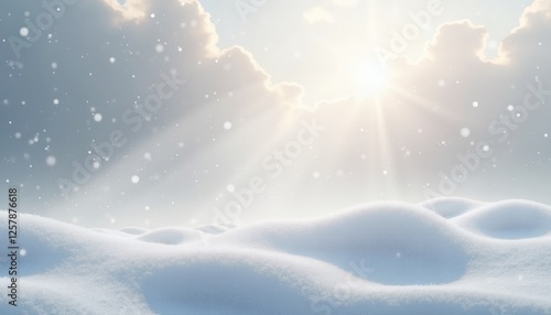 Wallpaper Mural Serene Winter Snow Landscape with Sunlight Torontodigital.ca