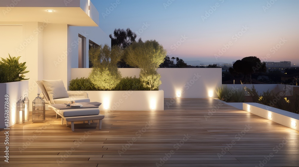 Fototapeta premium deck white wood lights