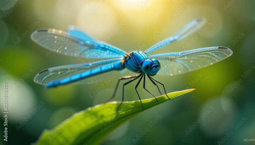 Close-Up of a Dragonfly Resting on a Leaf Close-Up of a Dragonfly Resting on a Leaf
