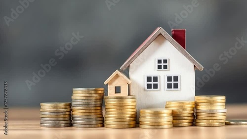 Wallpaper Mural White House Model on Stack of Gold Coins Torontodigital.ca