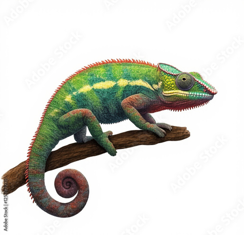 chameleon on a white background