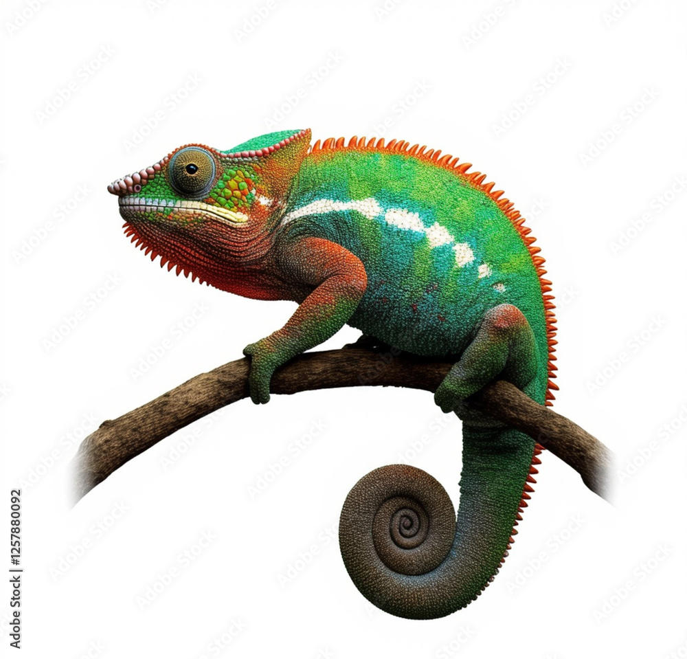 Obraz premium chameleon on a white background