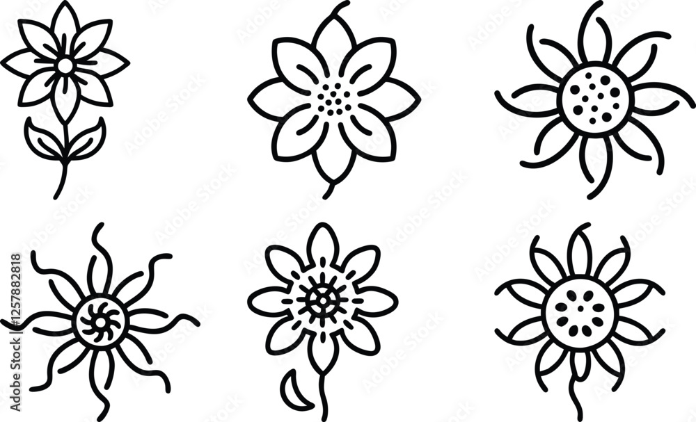 Obraz premium Floral Silhouette Vector Collection