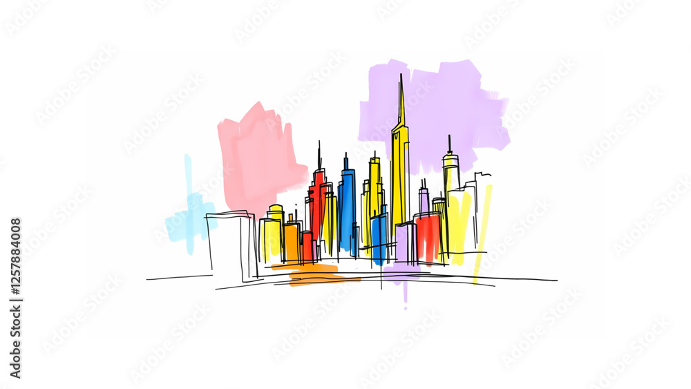 abstract colorful city abstract colorful city