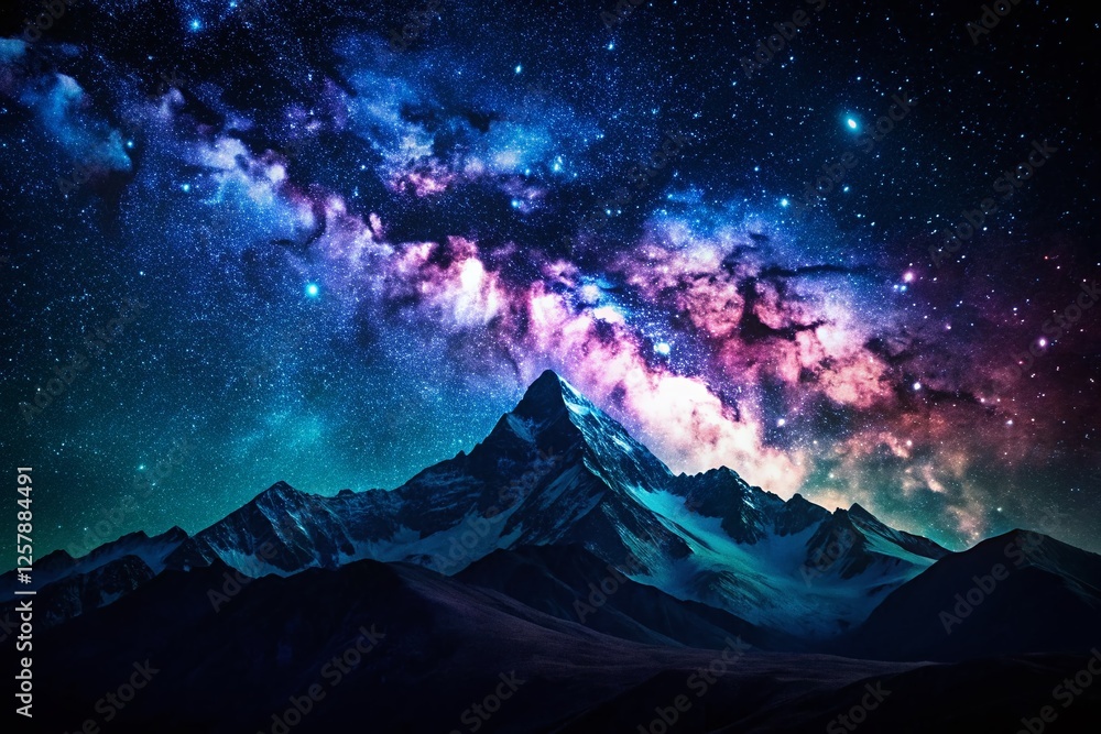 Black Glitter Texture Landscape Background: Sparkling Night Sky and Mountain Range Black Glitter Texture Landscape Background: Sparkling Night Sky and Mountain Range