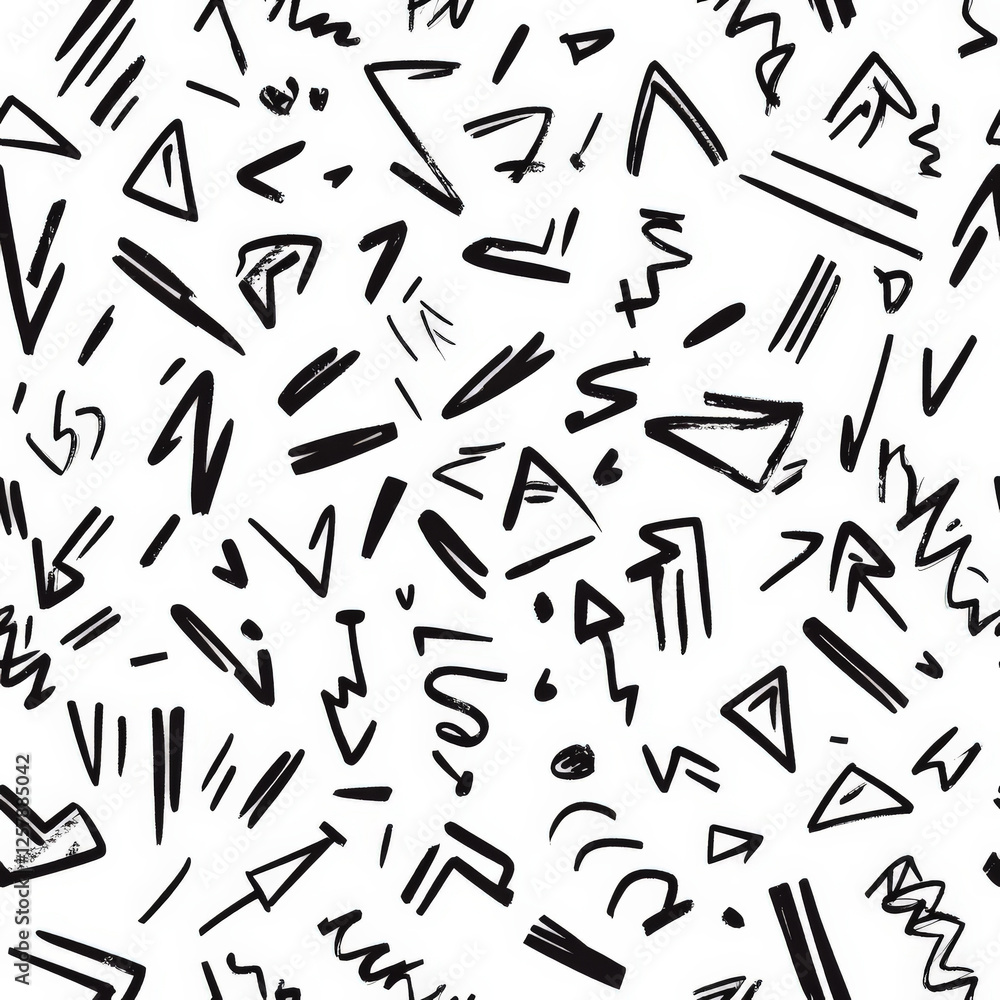 A lively hand-drawn sketch pattern of intersecting arrows, geometric symbols, and random lines. Some arrows are looping, while others twist and turn unexpectedly, creating a visually intriguing, fun, A lively hand-drawn sketch pattern of intersecting arrows, geometric symbols, and random lines. Some arrows are looping, while others twist and turn unexpectedly, creating a visually intriguing, fun,