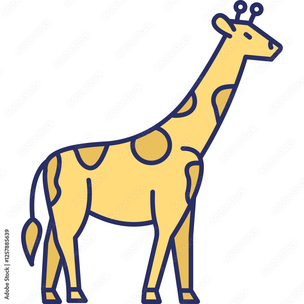 Giraffe  Vector Icon Set with Transparent Background