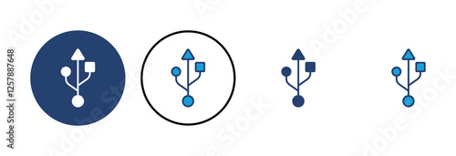 Usb icon vector. Flash disk icon vector