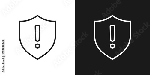 Shield exclamation vector icon. Warning and danger notification.