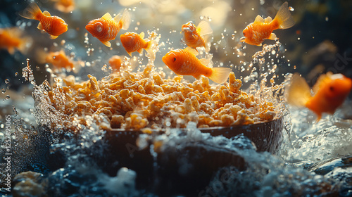 a bunch of goldfish photo