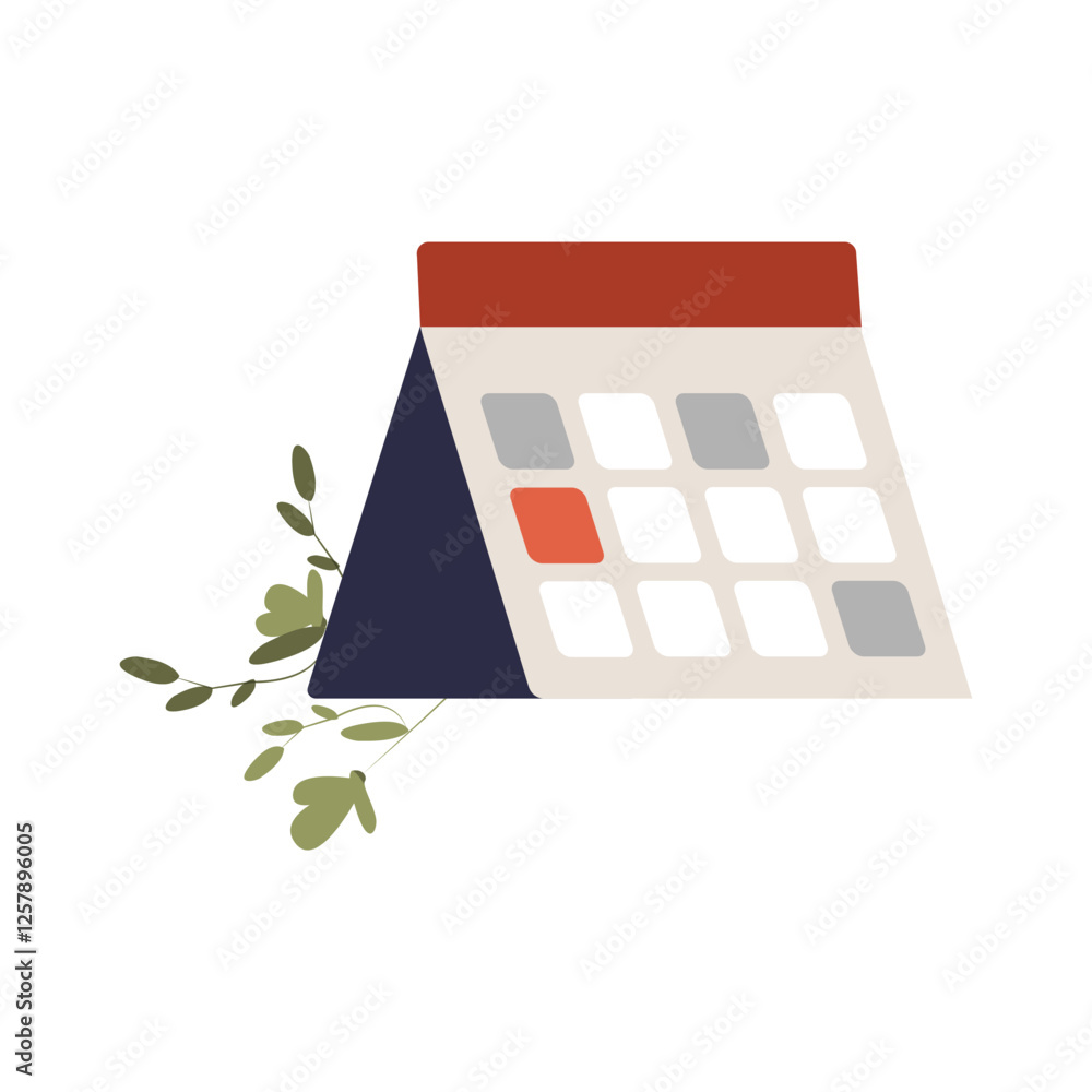 Desk Calendar In Flat Vector Illustration Symbolizing Scheduling, Appointments, Planning, And Time Management, Isolated On White Background Desk Calendar In Flat Vector Illustration Symbolizing Scheduling, Appointments, Planning, And Time Management, Isolated On White Background