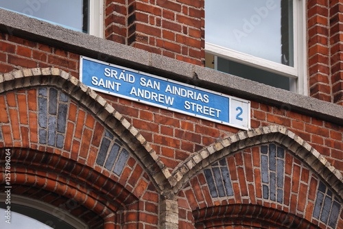 Photography Street name sign in Dublin city, Ireland