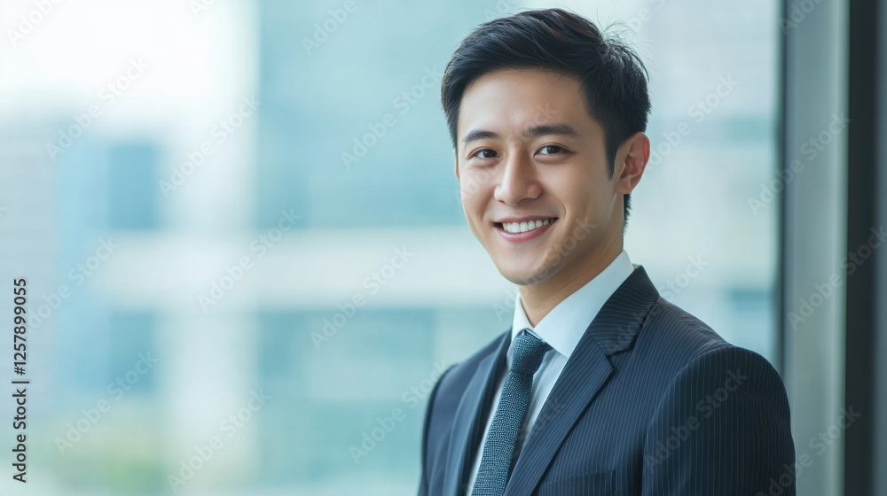 confident asian businessman in modern office confident asian businessman in modern office