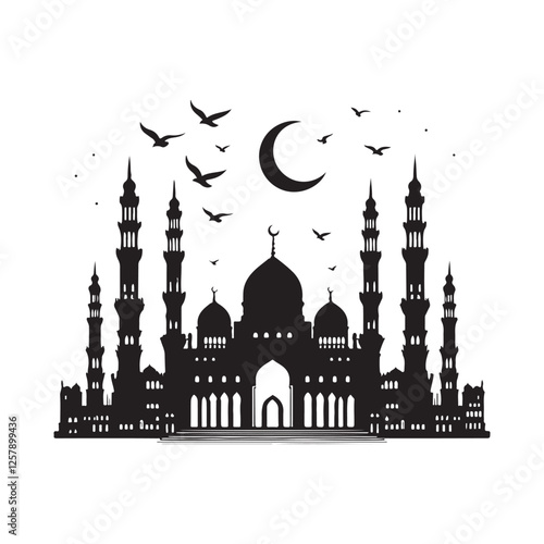 silhouette of mosque in istanbul