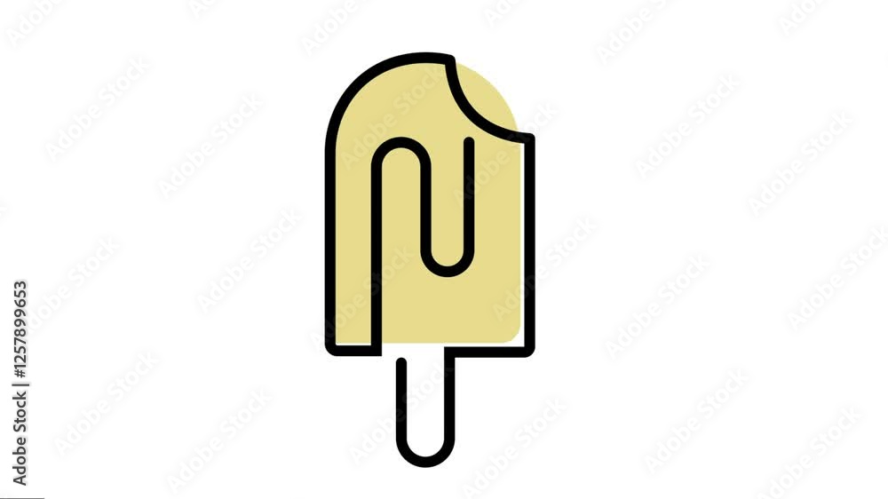 Icecream animation elegance continuous line drawing motion graphics. Icecream animation elegance continuous line drawing motion graphics.