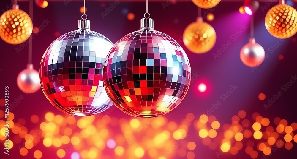 Fototapeta premium disco ball with disco lights