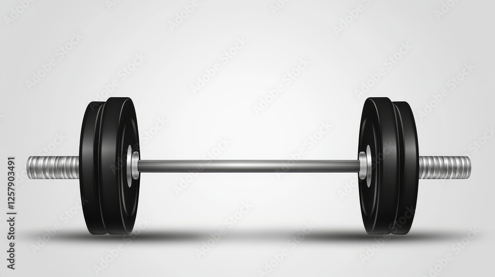 Black barbell weight on white Black barbell weight on white