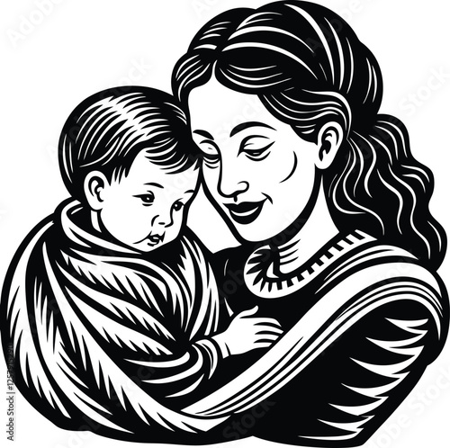 vector showcasing maternal love and bonding