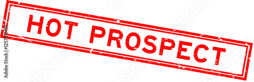Grunge red hot prospect word square rubber seal stamp on white background