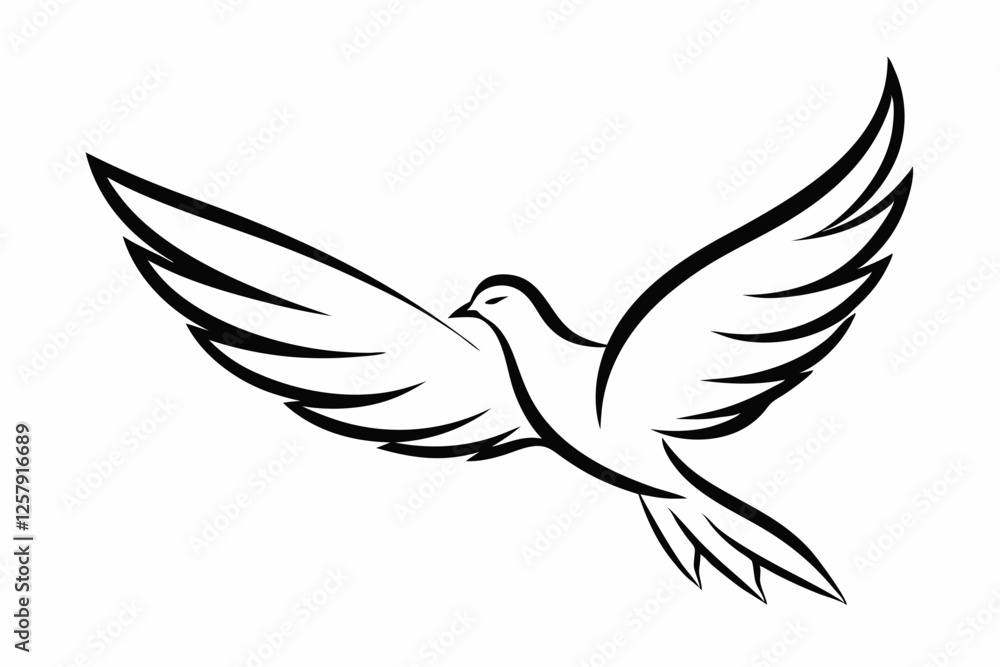One-Line Pigeon in Flight – Elegant Black Silhouette Vector Icon, pigeon symbol Of silhouette vector illustration. One-Line Pigeon in Flight – Elegant Black Silhouette Vector Icon, pigeon symbol Of silhouette vector illustration.