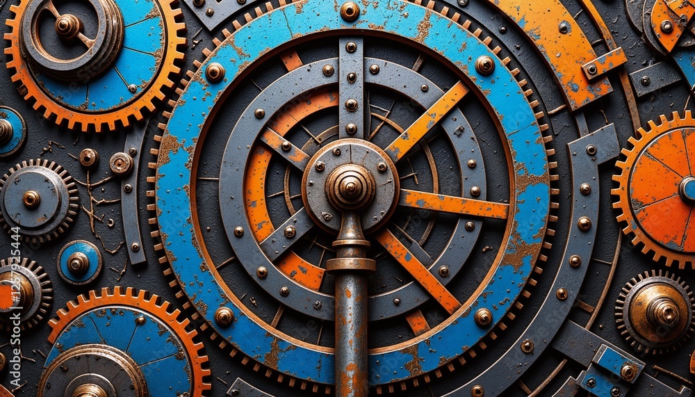 Fototapeta premium Intricate Mechanical Gears and Cogs Artwork