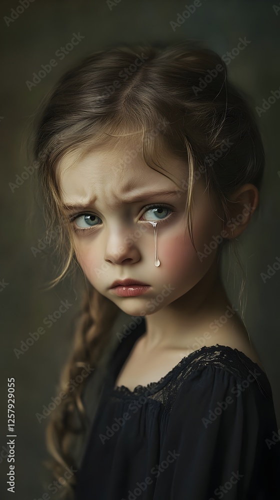 a sad little girl that has been crying a sad little girl that has been crying