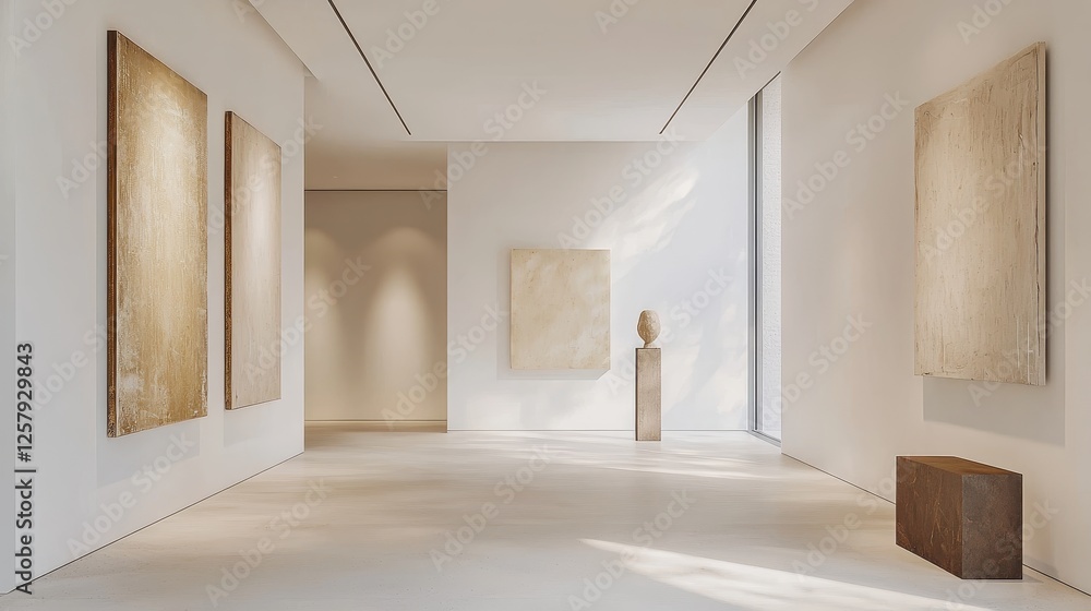 Fototapeta premium Minimalist Home with Modern Art