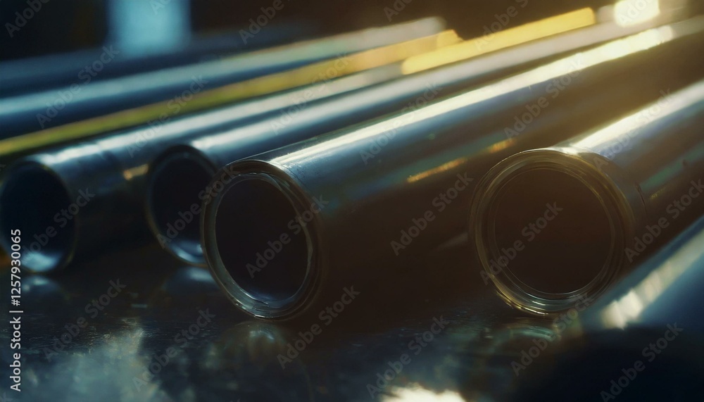 Naklejka premium Steel pipe loading, raw material export