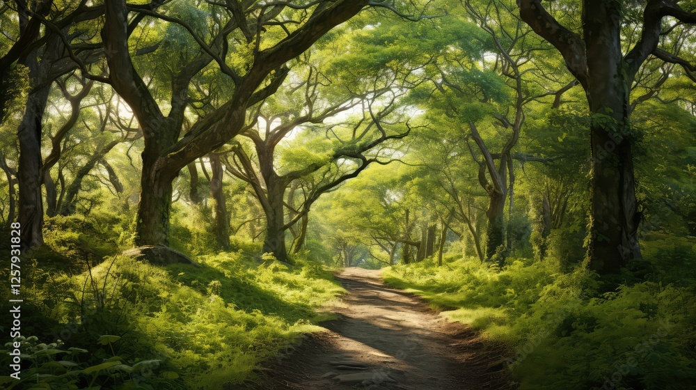 Fototapeta premium greenery lush trees