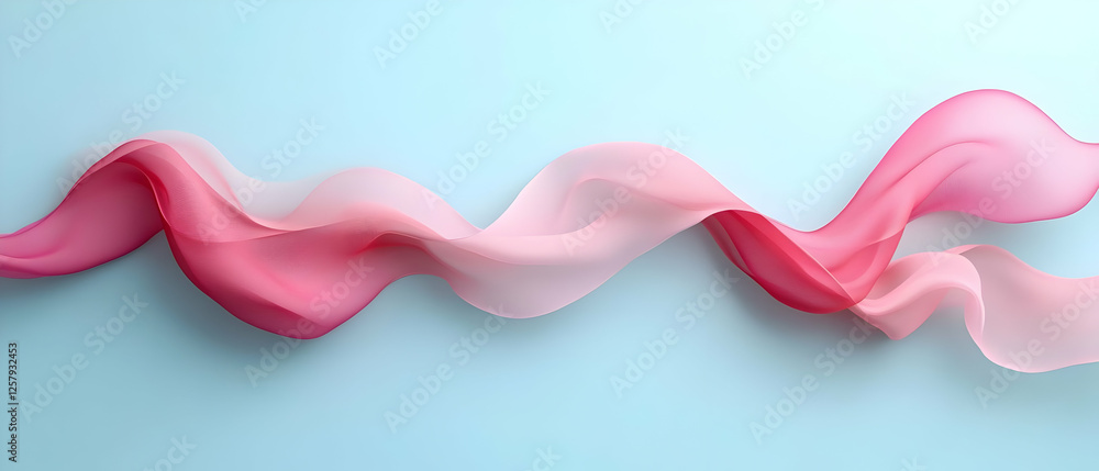 Pink fabric flow, light blue background, abstract design, website banner Pink fabric flow, light blue background, abstract design, website banner