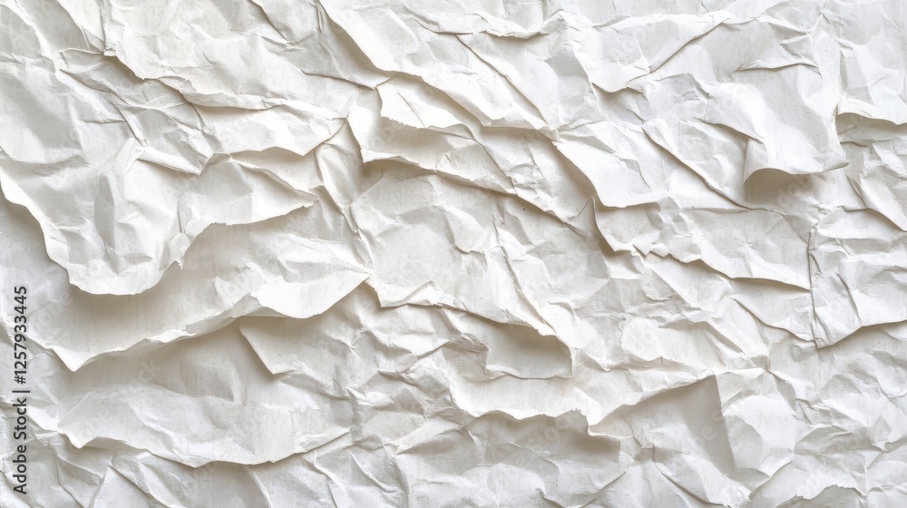 Obraz premium Crumpled white sheet texture background effect.