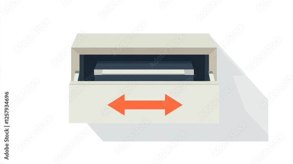Storage Drawer with Insert, View from Above Storage Drawer with Insert, View from Above