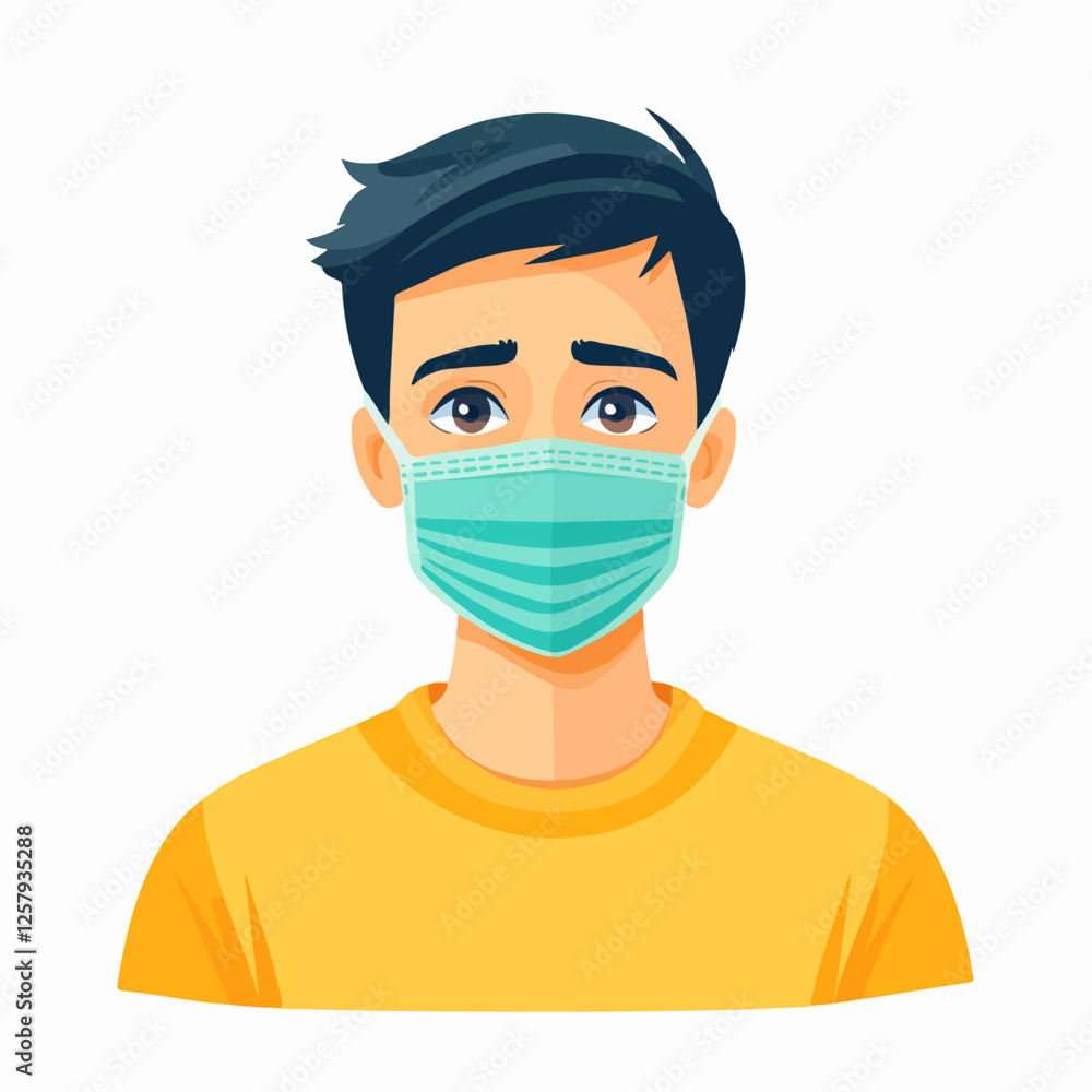 Illustration of a sick person. Flu. Disease. Illustration of a sick person. Flu. Disease.