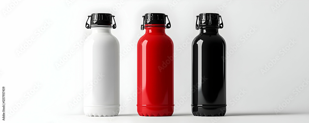 Obraz premium Three water bottles, studio shot