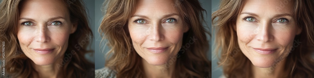 Close-up of a woman. Selective focus Close-up of a woman. Selective focus
