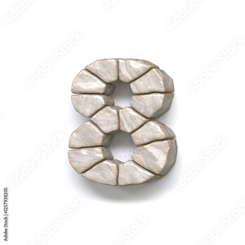 Obraz na płótnie Stone wall font Number 8 EIGHT 3D w salonie