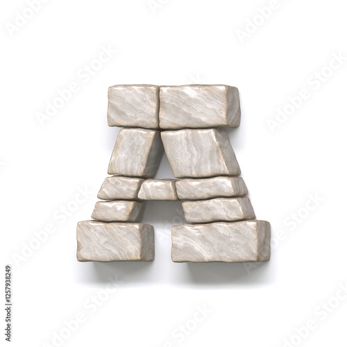 Obraz na płótnie Stone wall font Letter A 3D w salonie