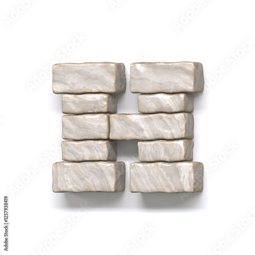 Obraz na płótnie Stone wall font Letter H 3D w salonie