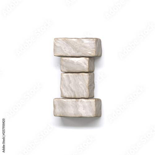 Obraz na płótnie Stone wall font Letter I 3D w salonie