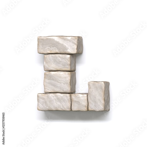 Obraz na płótnie Stone wall font Letter L 3D w salonie