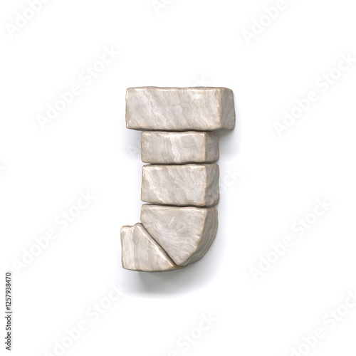 Obraz na płótnie Stone wall font Letter J 3D w salonie