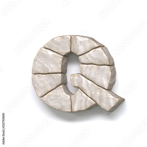 Obraz na płótnie Stone wall font Letter Q 3D w salonie