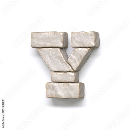 Obraz na płótnie Stone wall font Letter Y 3D w salonie