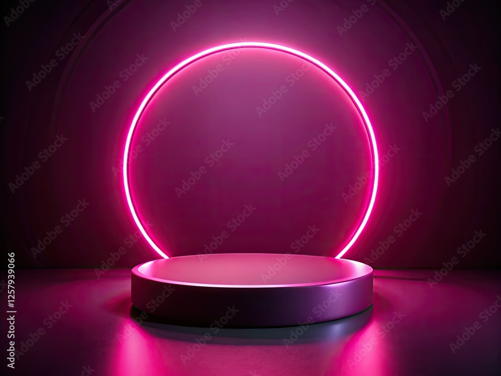 A minimalist pink circle glows, a soft light against a deep, dark backdrop. A minimalist pink circle glows, a soft light against a deep, dark backdrop.