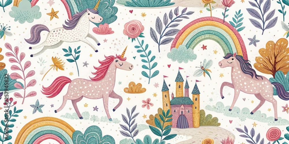 Colorful Mythical Creatures Fantasy Art, Surreal Background, Imaginary Beasts, Magical World Illustration Colorful Mythical Creatures Fantasy Art, Surreal Background, Imaginary Beasts, Magical World Illustration